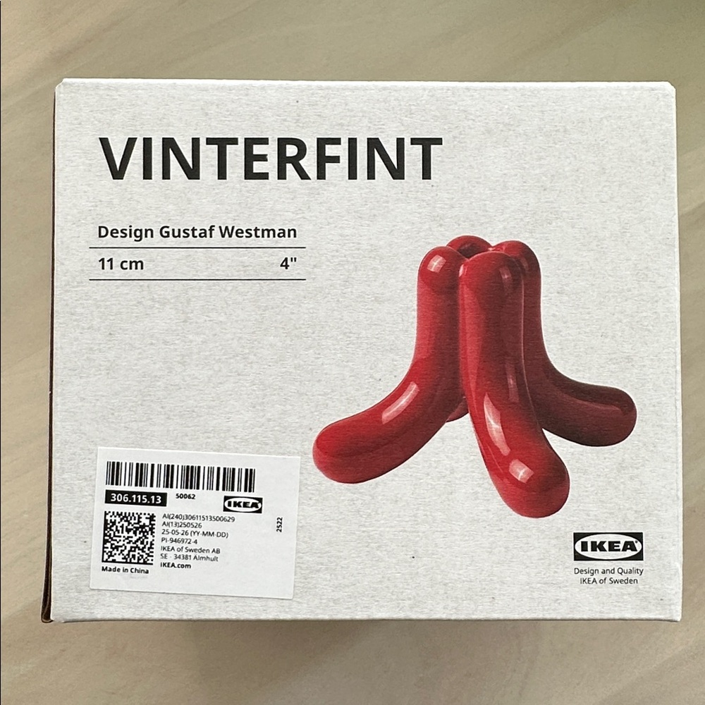 IKEA VINTERFINT Red Candle stick holder